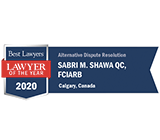 Best Lawyers: Sabri M. Shawa, QC, FCIArb, named Lawyer of the Year in alternative dispute resolution. Seven JSS Barristers lawyers recognized among the Best Lawyers in Canada for 2020.