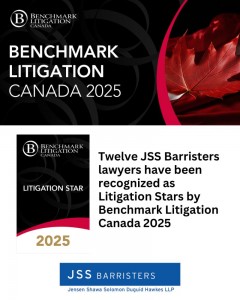 Twelve JSS Barristers' lawyers have been recognized as Litigation Stars by Benchmark Litigation Canada 2025